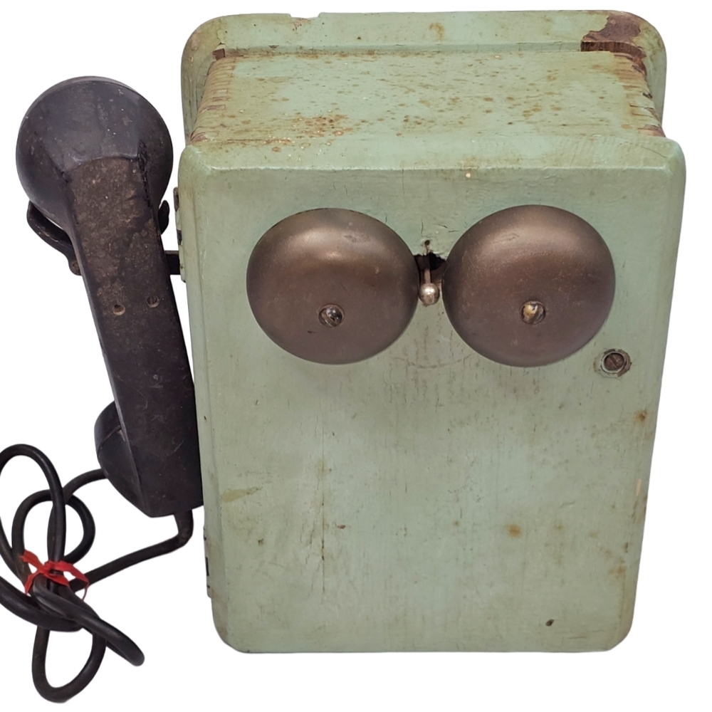 Ultra Rare Antique Western Electric Magneto Crank Wall Telephone | Heavy Oak